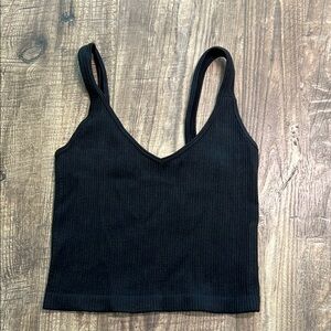 Black Ribbed Women's Top